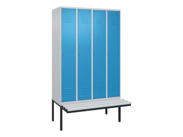 locker met bank,HxBxD 2120x1200x815mm,4vak,vak B 300mm,cil.-slot