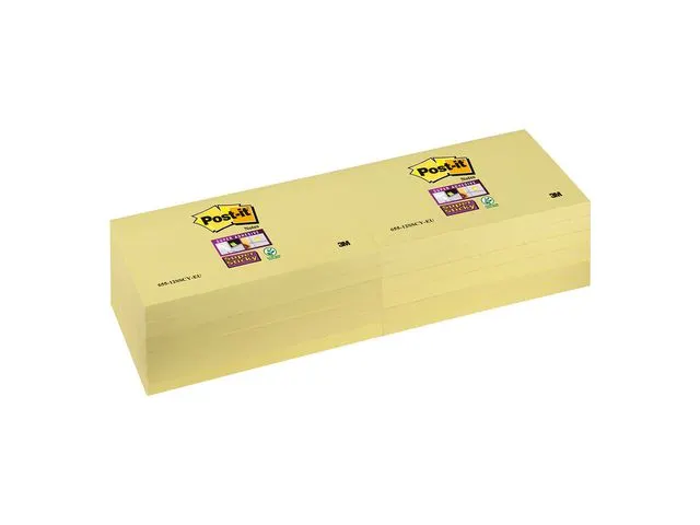 Post-it Super Sticky Notes Canary Yellow, 76 x 127 mm, Geel