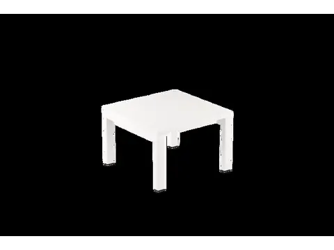 bijzettafel,HxBxD 400x600x600mm,vierkant,4voeten wit,vierkante buis