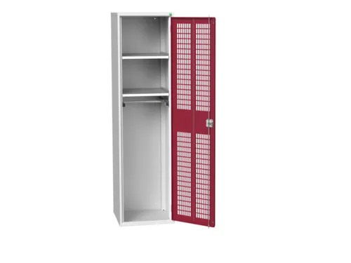 Lockerkast 2000x525x550mm 2 vakken, ventilatiedeur, RAL3004