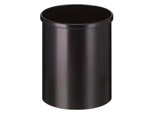 Ronde Papierbak metaal 15 liter Zwart