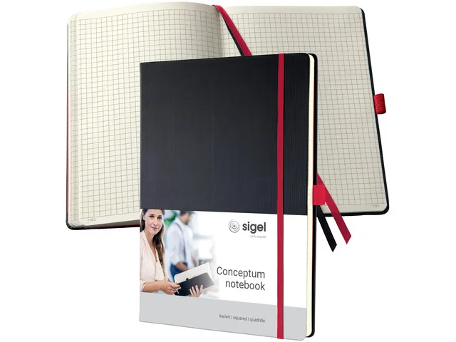 Carnet de note Sigel Conceptum RED Edition hardcover A4 noir quadrill