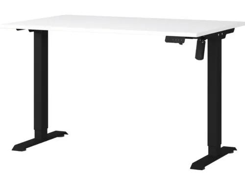 Elektrisch ihv bureau,HxBxD 710-1190x1200x800mm,blad wit,T-voet zwart