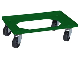 Bakonderwagen 250kg Laadvloer 600x400mm Kunststof Wielen Groen - 1