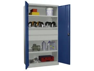 systeemkast,HxBxD 1950x1040x630mm,3xStalen bodem,RAL7035,front RAL5010 - 2