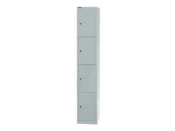lockerkast,HxBxD 1802x305x457mm,1x4vakken,cil.-slot,romp lichtgrijs