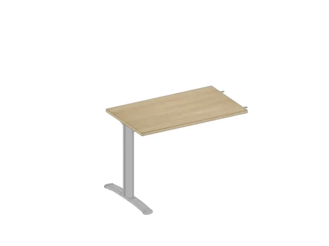 aanbouwtafel,i.h.v.,v. C-voet,HxBxD 620-820x1000x600mm,blad eiken