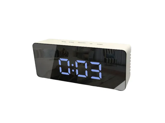 Wekker Technoline WT 475 140x53x35mm wit LED blauw/groen