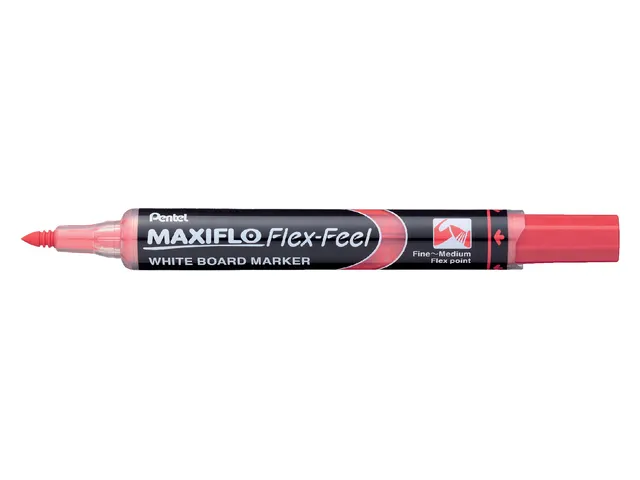 Viltstift Pentel MWL5SBF Maxiflo whiteboard rood 1-5mm