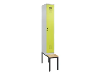 locker met bank,HxBxD 2120x300x815mm,1vak,vak B 300mm,draaigrendel - 3