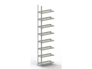 Schroefstelling Aanbouwveld 2500x752x304mm 8legborden Ral7035 95kg - 1