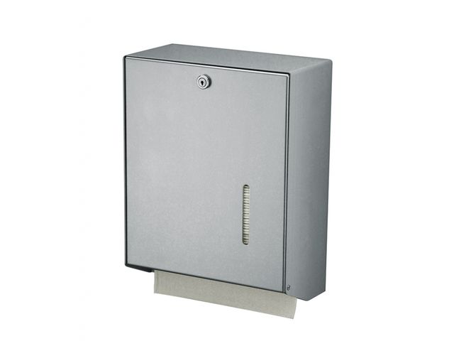 Handdoekdispenser Aluminium Groot C-vouw Z-vouw | HanddoekDispensers.be