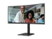 AOC E4 CU34E4CV 34 Inch Monitor UltraWide Quad HD LCD Zwart