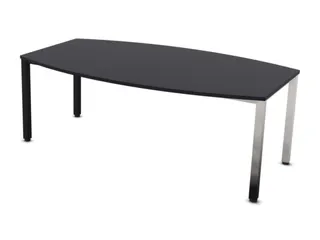 vergadertafel,HxBxD 740x2000x1200mm,vatvormig,CC-zwart - 3