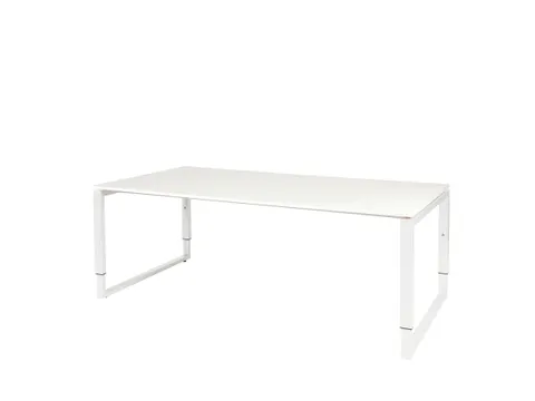 Domino Plus Vergadertafel Hoogte Instelbaar 200x100 Grijs 25mm Wit
