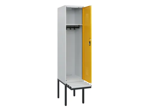 locker met bank,HxBxD 1950x400x815mm,1vak,vak B 400mm,cilinderslot