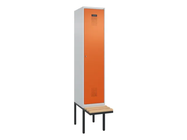 locker met bank,voor scheiding van kleding,HxBxD 2120x400x815mm,1vak