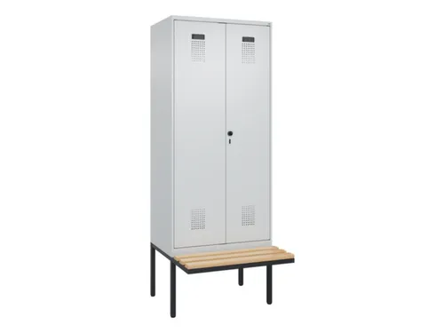 locker met bank,voor scheiding van kleding,HxBxD 2120x800x815mm,2vak