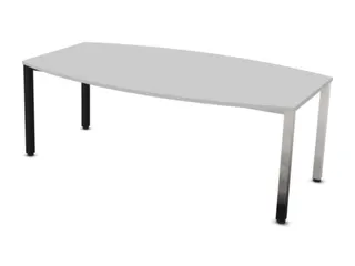 vergadertafel,HxBxD 740x2000x1200mm,vatvormig,MP-lichtgrijs - 1