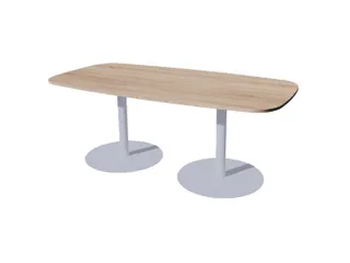 Linesto vergadertafel 200x100 deens ovaal robson eiken 25mm alu - 1