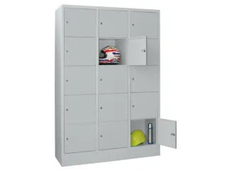 lockerkast,RAL 7035,HxBxD 1850x1200x500mm,3x5vakken,vak B 400mm - 1