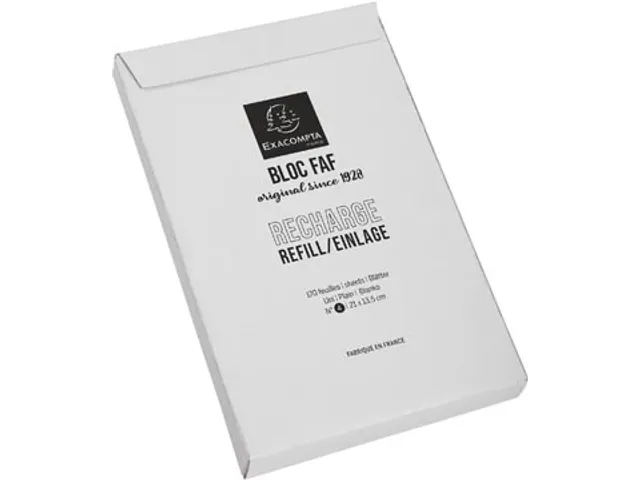 recharge pour bloc de notes FAF N°4, uni, ft 21 x 13,5 cm