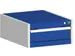 ladekast HxBxD 250x525x525mm 1lade RAL7035 front RAL5010
