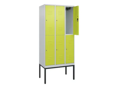 dubbeldekse locker,HxBxD 2120x900x500mm,3x2vak.,vak B 300mm,cil.-slot