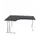 bureau in vrije vorm,HxBxD 740x1600x1200mm,vrije vorm,CC-zwart
