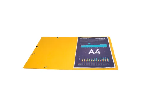 Elastomap zonder klep gegaufreerd glanskarton Scotten 600g/m2 A4 Geel