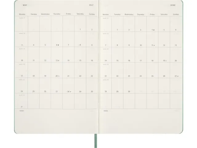 Agenda 2027 Moleskine 12M Planner Weekly 7dagen/1pagina large hc sage