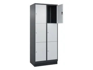 lockerkast,HxBxD 1950x800x500mm,2x3vakken,vak B 400mm,cil.-slot,sokkel - 1