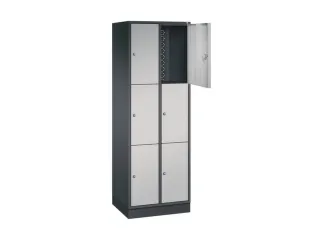 lockerkast,HxBxD 1950x620x500mm,2x3vakken,cil.-slot,sokkel - 1