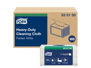 Reinigingsdoek Tork W8 Premium Heavy-Duty 1-laags 45 vel wit 530150 - 1