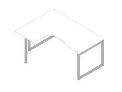 hoek-bureau,HxBxD 730x1600x1200mm,blad wit,verdieping links