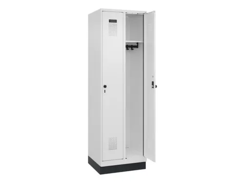 locker,HxBxD 1950x600x500mm,2vak,vak B 300mm,draaigrendel,sokkel