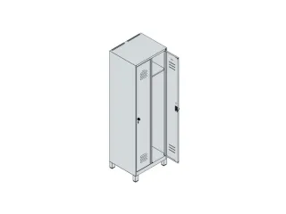 locker,HxBxD 1950x600x500mm,2vak,vak B 300mm,draaigrendel,voeten - 4