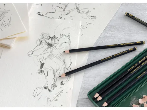 Grafietpotlood Faber-Castell Pitt Mat Etui a 6 stuks