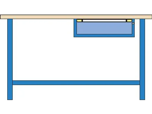 werkbank,HxBxD 840x2000x700mm,multiplexblad,RAL7035,front RAL7035