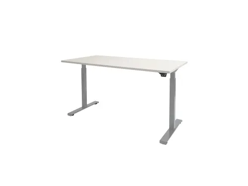 Dextro Basic Zit-sta Bureau Elektrisch 180x90 Krijtwit 25mm Alu
