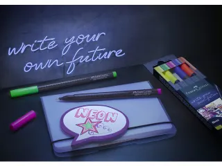 Fineliner Faber-Castell Grip 0,4mm etui 5 stuks neon assorti - 3