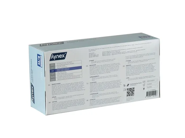 Handschoen Hynex latex M wit 5gr 100 stuks