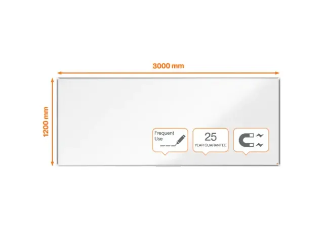 Nobo Whiteboard 120x300cm Premium Plus Magnetisch Emaille