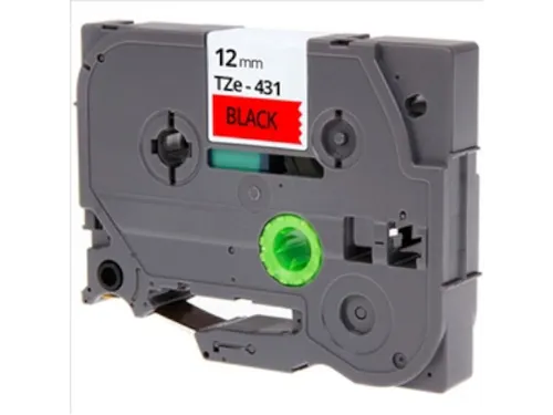Labeltape Brother Compatible Tze-431 12Mm Zwart Op Rood