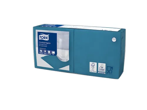 Tork 477839 Cocktailservet Advanced Blauwgroen 24x24cm