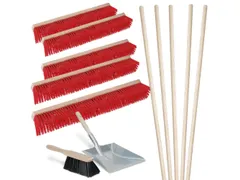 Bezemset,5xstraatbezem,5xsteel,1xstoffer en blik,Werk b 1000mm
