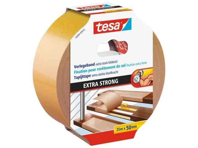 Tapijttape extra sterk tesa 5696 50mmx25m dubbelzijdig