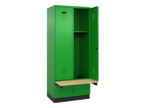 locker met bank,HxBxD 1950x800x815mm,2vak,vak B 400mm,cilinderslot