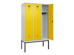 locker,HxBxD 2120x1200x500mm,3vak,vak B 400mm,cil.-slot,voetonderstel