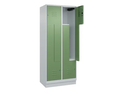Z-garderobekast,HxBxD 1950x800x500mm,vak B 200/400mm,cil.-slot,sokkel